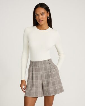Plaid High Waisted Relaxed Shorts