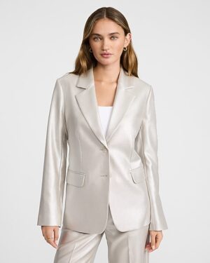 Metallic Two Button Relaxed Blazer