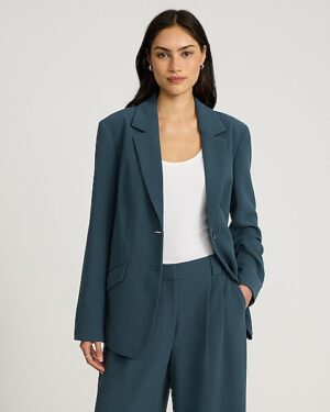 Signature Crepe Two Button Relaxed Blazer