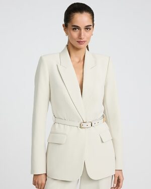Signature Stretch Fitted Belted Blazer