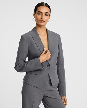 Fitted One Button Cutaway Blazer