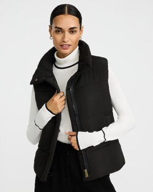 Mock Neck Puffer Vest