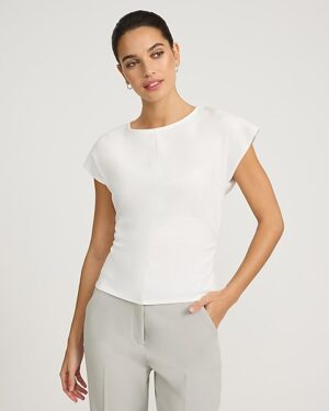 Crepe Drop Shoulder Short Sleeve Tee
