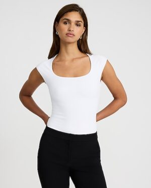 Body Contour High Compression Scoop Neck Cap Sleeve Bodysuit
