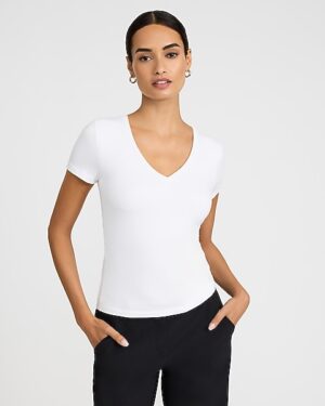 Supersoft Fitted V-Neck Double Layer Tee