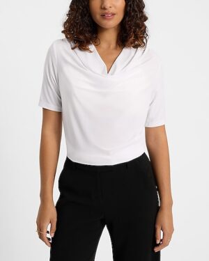 Cowl Neck Short Sleeve Tee