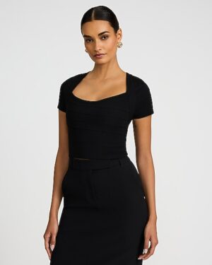 Body Contour Bandage Cap Sleeve Tee