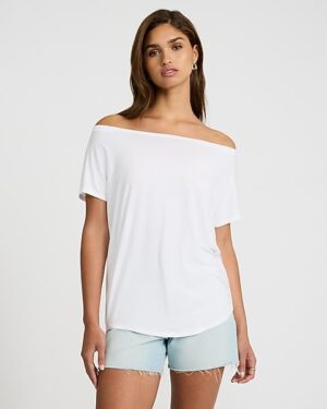 Relaxed Off The Shoulder Short Sleeve London Tee