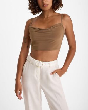 Cowl Neck Cropped Cami