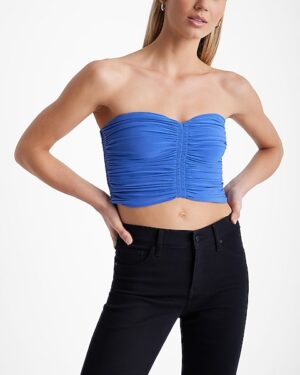 Fitted Sweetheart Neckline Ruched Cropped Tube Top