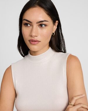 Shine Fitted Ribbed Mock Neck Tank