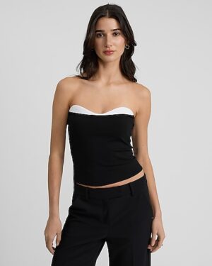 Body Contour Stretch Cotton Peekaboo Bra Tube Top