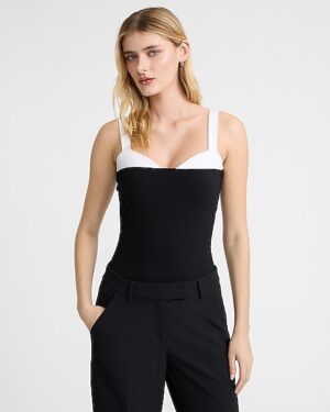Body Contour Stretch Cotton Peekaboo Bra Tank