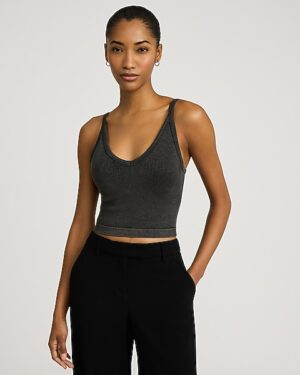 Body Contour Seamless Ribbed Washed V-Neck Cami