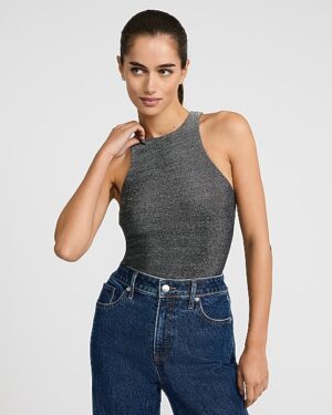 Shine High Neck Sleeveless Bodysuit