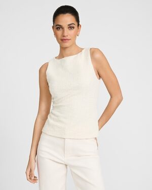 Tweed Boat Neck Tank