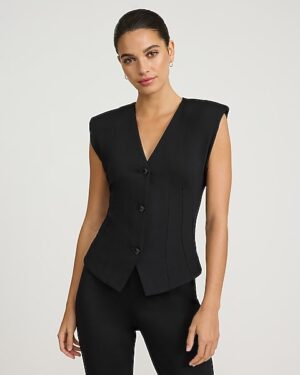 Signature Ponte V-Neck Seamed Vest Top