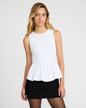 Ponte Crew Neck Peplum Tank