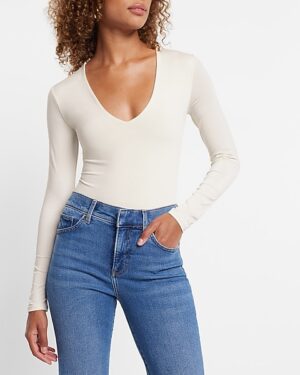 Body Contour Compression V-Neck Long Sleeve Bodysuit