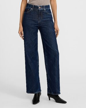High Waisted Dark Wash Wide Leg Jeans