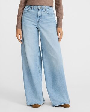 High Waisted Relaxed Wide Leg Stretch Jeans