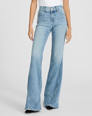 Mid Rise Light Wash Twist Seam Hyper Sculpt '70s Flare Jeans