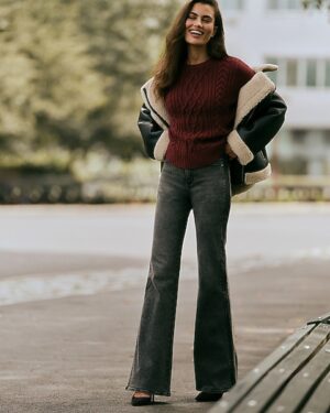 High Waisted Washed Black '70s Flare Jeans