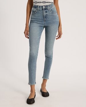 High Waisted Light Wash Hyper Sculpt Skinny Jeans