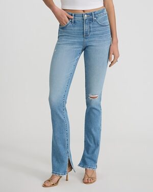 Mid Rise Light Wash Ripped Hyper Sculpt Skyscraper Jeans