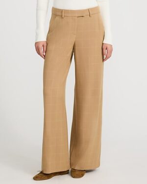 Editor Plaid Mid Rise Wide Leg Pant