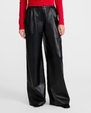 Faux Leather High Waisted Relaxed Trouser