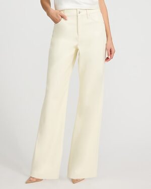 High Waisted Faux Leather Wide Leg Pant