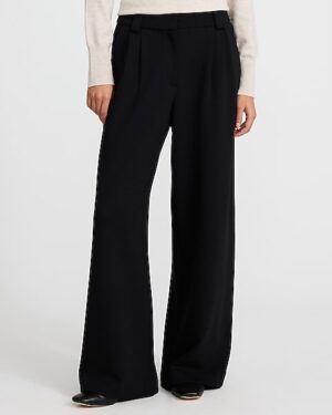 Textured High Waisted Relaxed Trouser