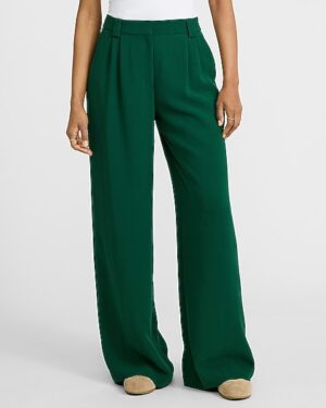 Signature Crepe High Waisted Relaxed Trouser