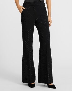 Editor Embellished High Waisted Flare Trouser