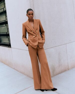 Editor High Waisted Flannel Flare Trouser