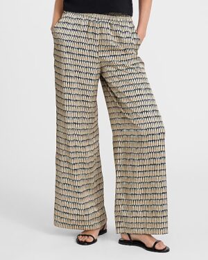 High Waisted Printed Wide Leg Pull On Pant