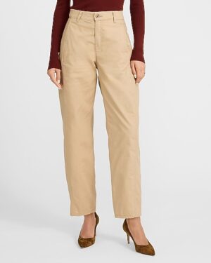 Mid Rise Cotton-Linen Barrel Pant