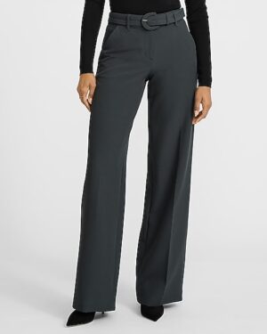 Editor Signature Stretch Mid Rise Belted Trouser Pant