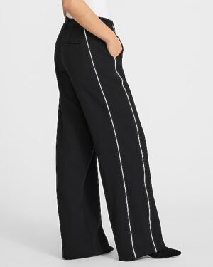 Editor Studio Stretch Twill Mid Rise Side Striped Trouser Pant