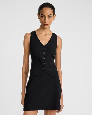 Studio Stretch Twill High Waisted Mini Skirt