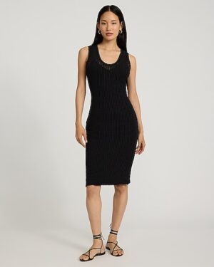 Crochet Scoop Neck Sleeveless Midi Dress