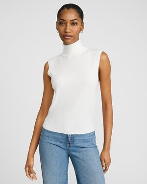 Airy Soft Skimming Turtleneck Sweater Tank