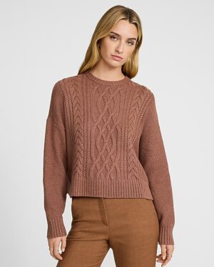 Cable Knit Crew Neck Sweater