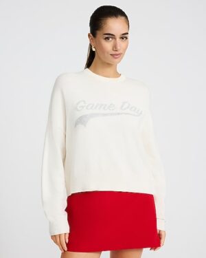 Ultrasoft Relaxed Game Day Graphic Crew Neck Sweater