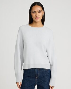 Airy Soft Jacquard Crew Neck Sweater