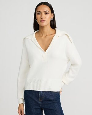 Plush Airy Soft Johnny Collar Sweater