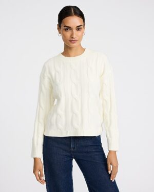 Cable Knit Crew Neck Sweater