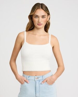 Fuzzy Cropped Sweater Cami