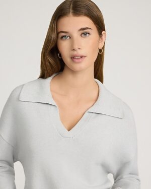 Airy Soft Johnny Collar Sweater